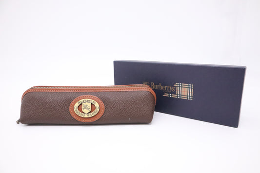 Burberry Pen Case in Brown Leather