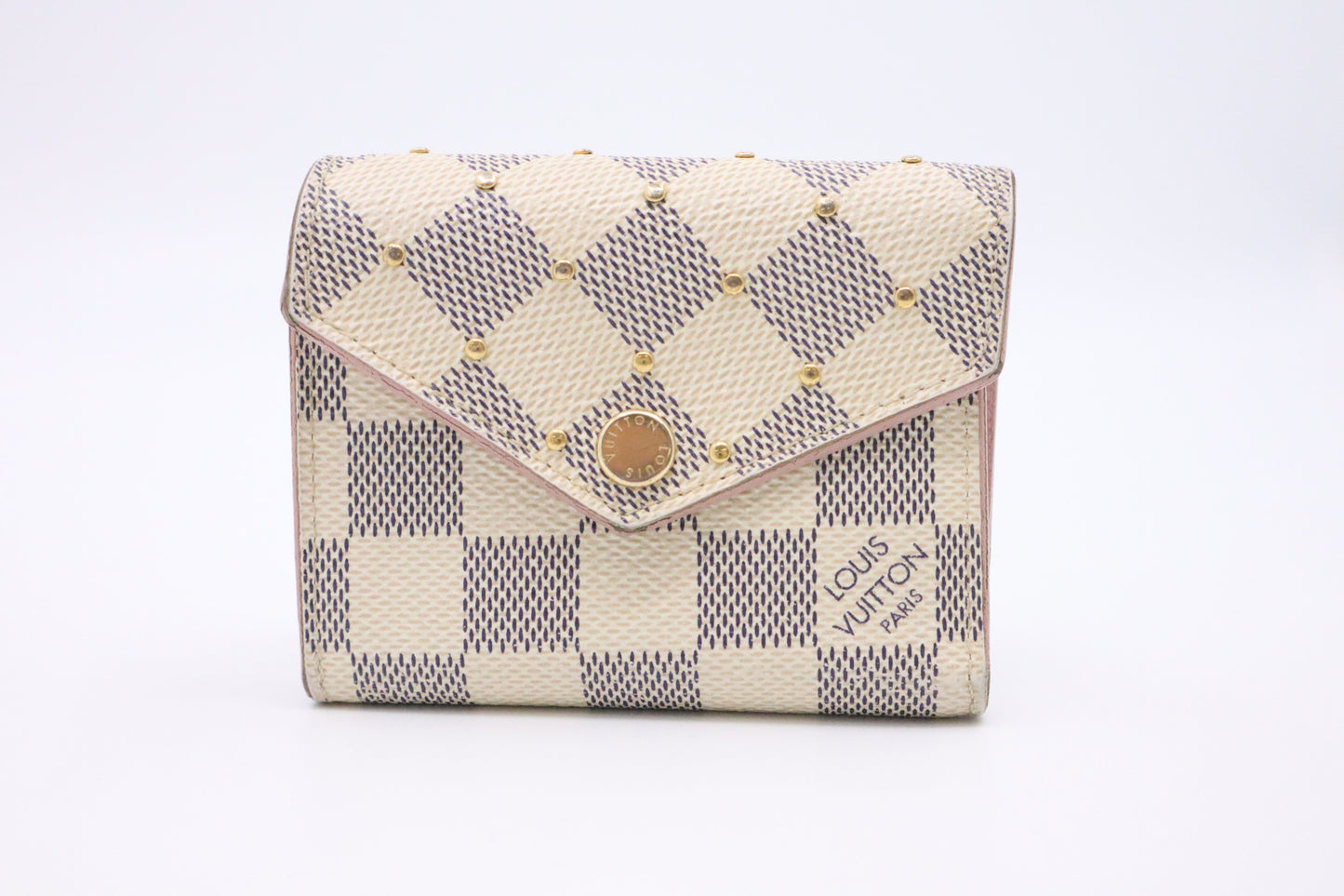 Louis Vuitton Studded Zoe Wallet in Damier Azur Canvas