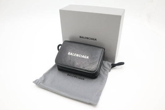 Balenciaga Compact Wallet in Black Leather