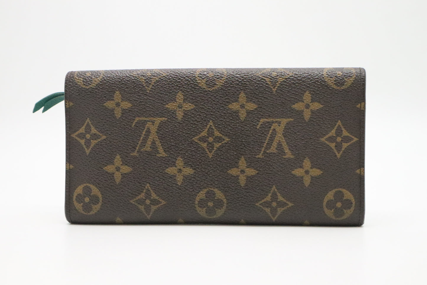 Louis Vuitton Emilie Long Wallet in Green and Monogram Canvas