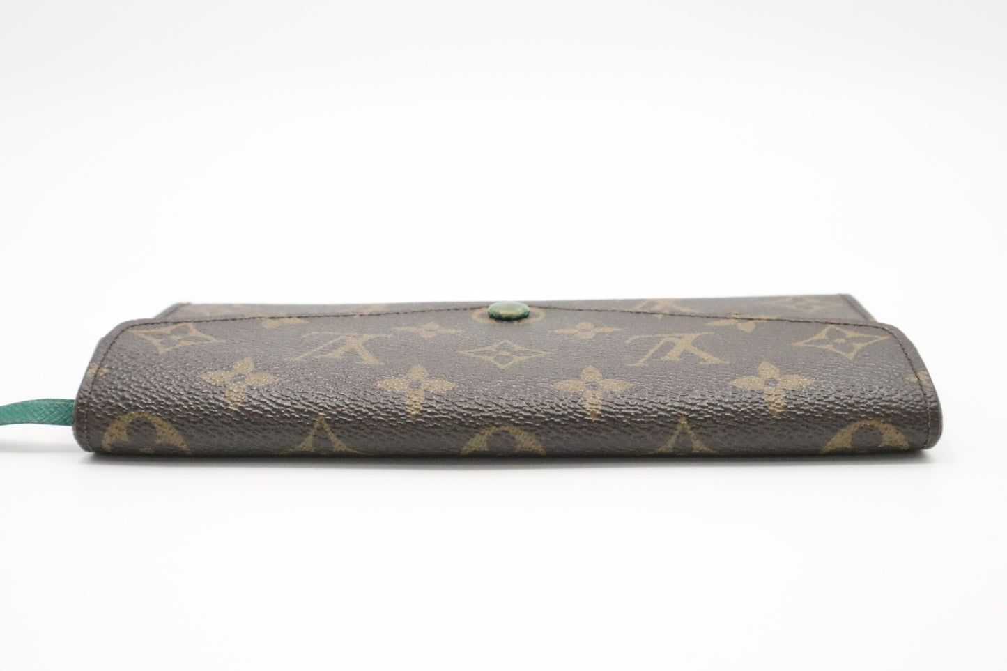 Louis Vuitton Emilie Long Wallet in Green and Monogram Canvas