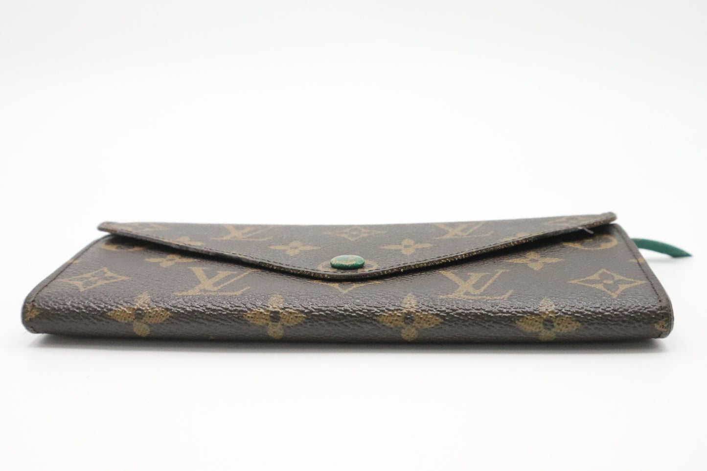 Louis Vuitton Emilie Long Wallet in Green and Monogram Canvas