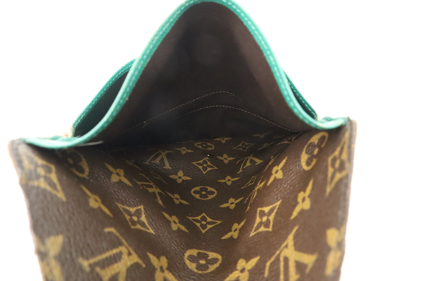 Louis Vuitton Emilie Long Wallet in Green and Monogram Canvas