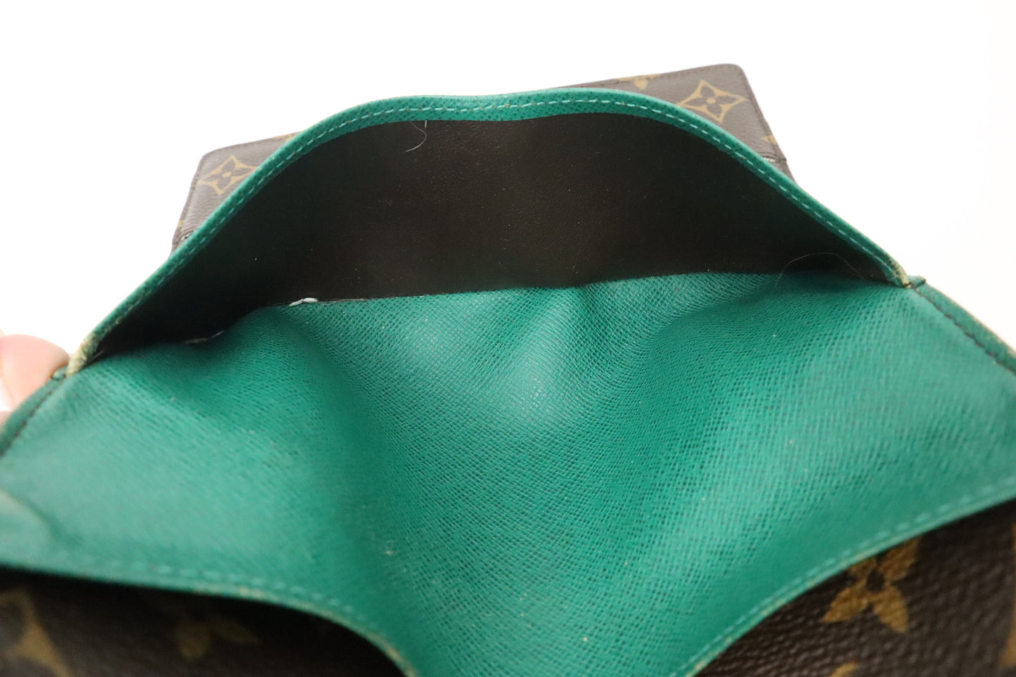 Louis Vuitton Emilie Long Wallet in Green and Monogram Canvas