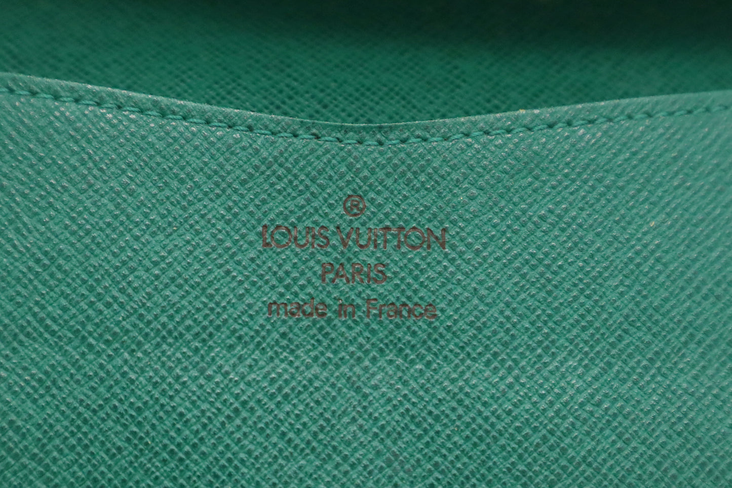 Louis Vuitton Emilie Long Wallet in Green and Monogram Canvas