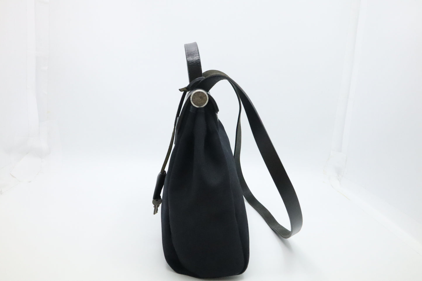 Hermes Herbag 31 in Black/White Canvas & Black Leather