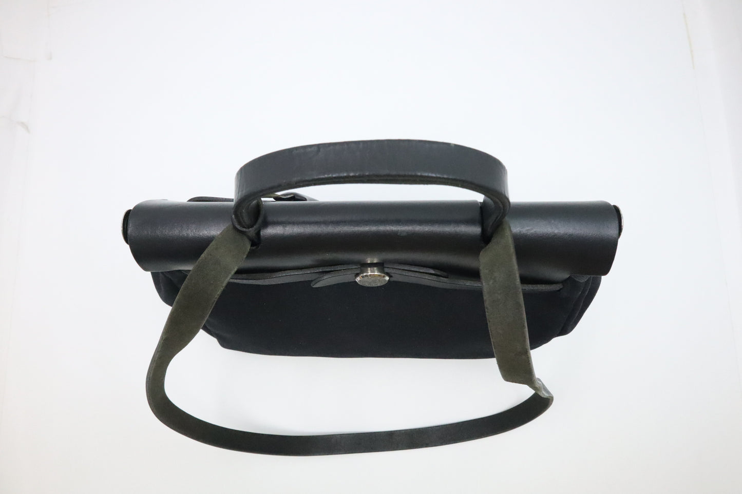 Hermes Herbag 31 in Black/White Canvas & Black Leather