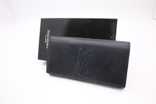 YSL Saint Laurent Long Wallet in Black Leather