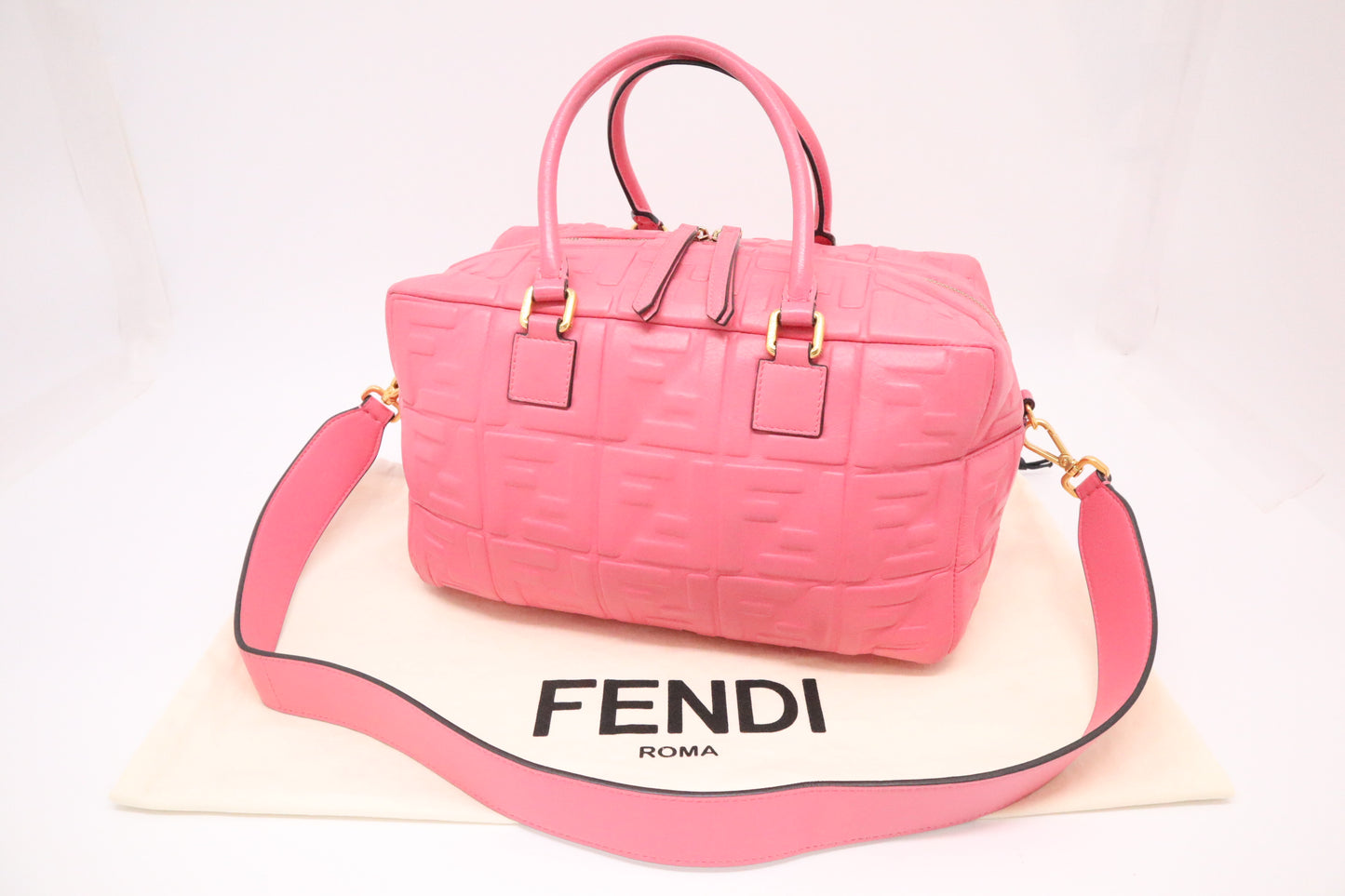 Fendi Boston Bag in Pink Leather