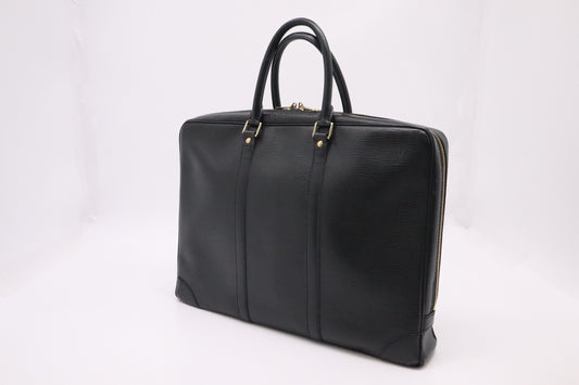 Louis Vuitton Porte Documents Voyage Business Bag in Black Epi Leather