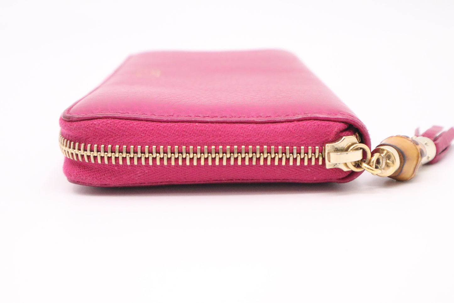 Gucci Bamboo Long Wallet in Pink Leather