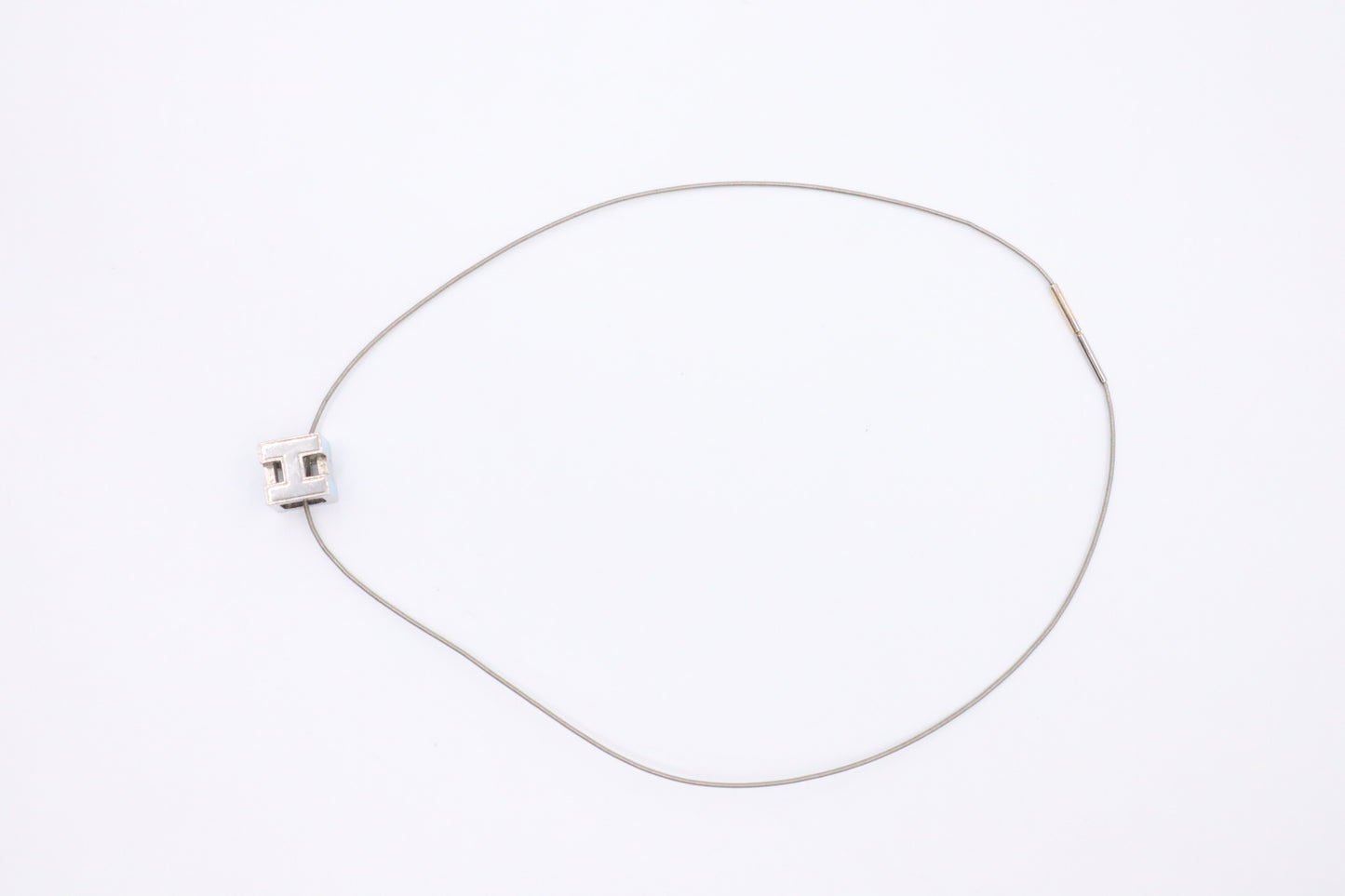 Hermes H Cube Necklace in Light Blue