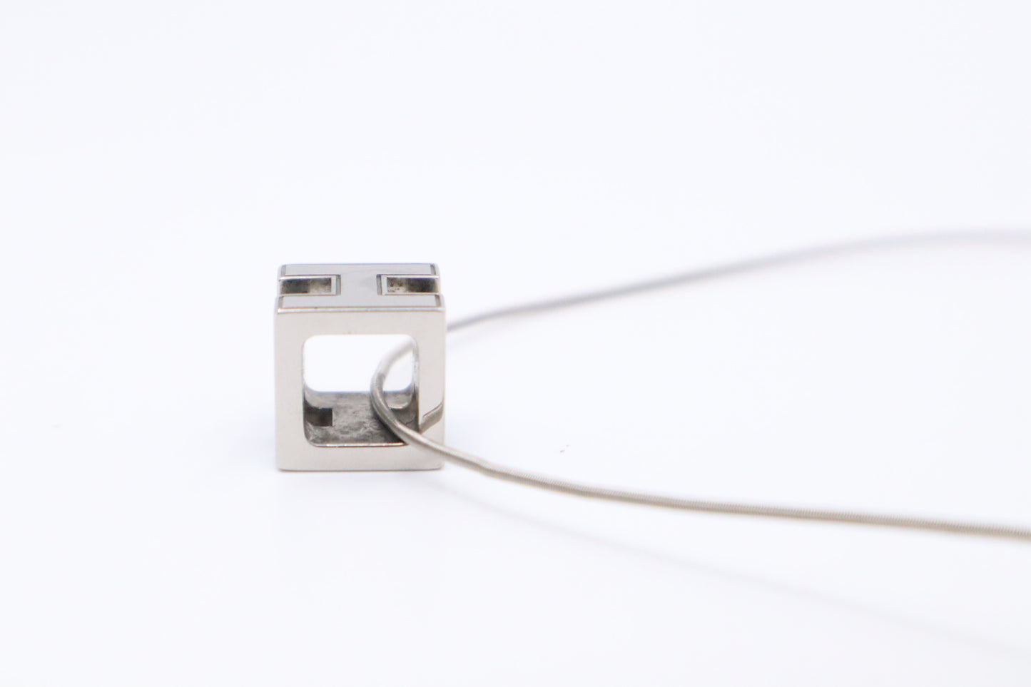 Hermes H Cube Necklace in Light Blue