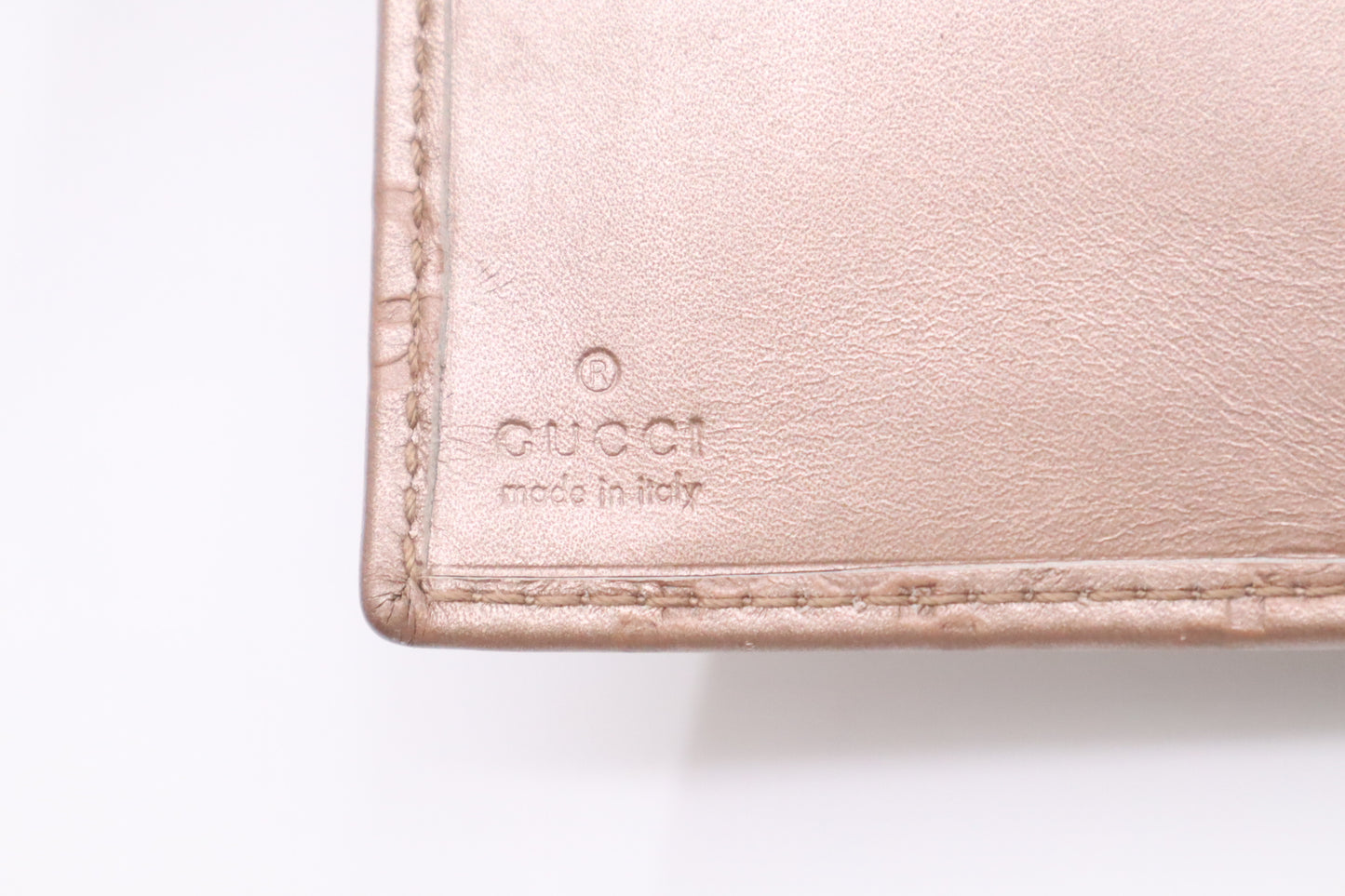 Gucci Heart Agenda in GG Metalic Pink Leather