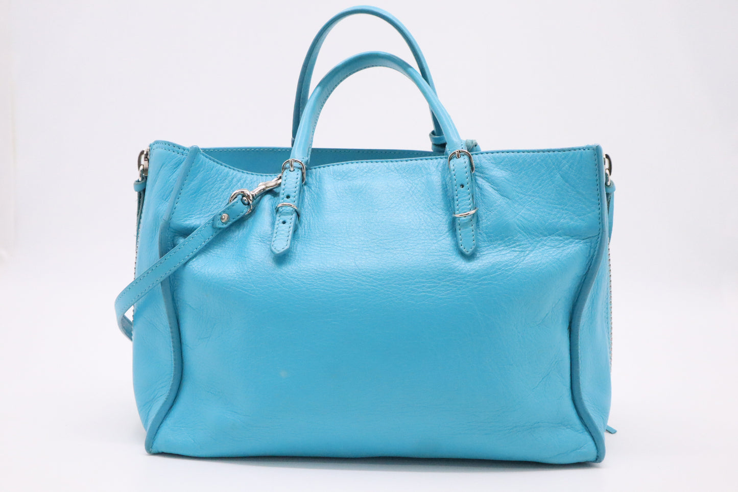 Balenciaga Papier Handbag in Blue Leather