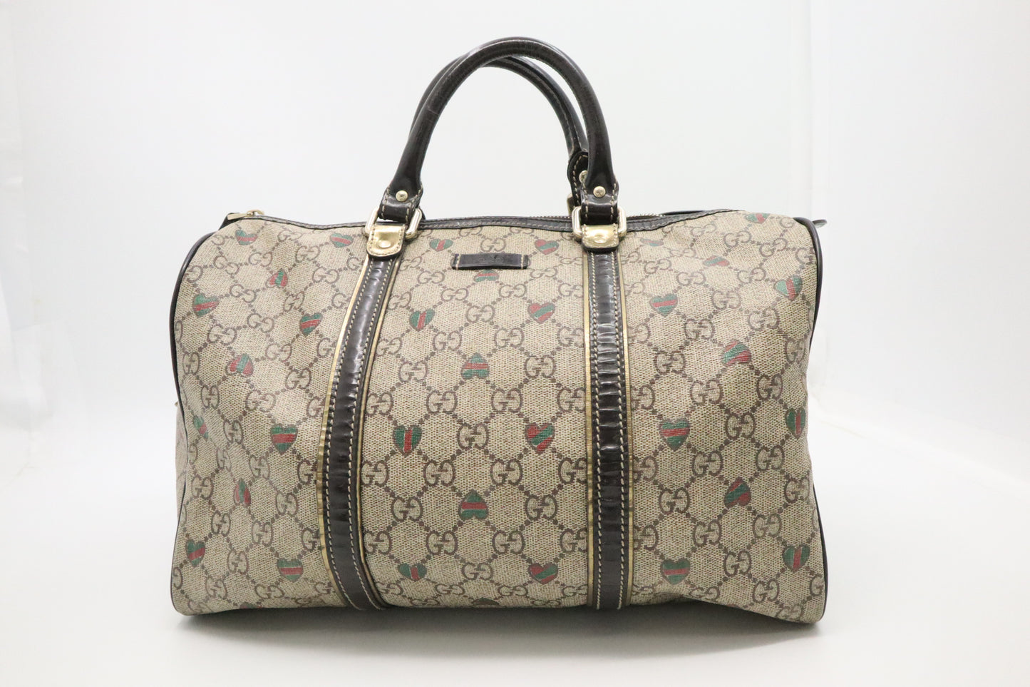 Gucci Boston Bag in GG Supreme Hearts Canvas