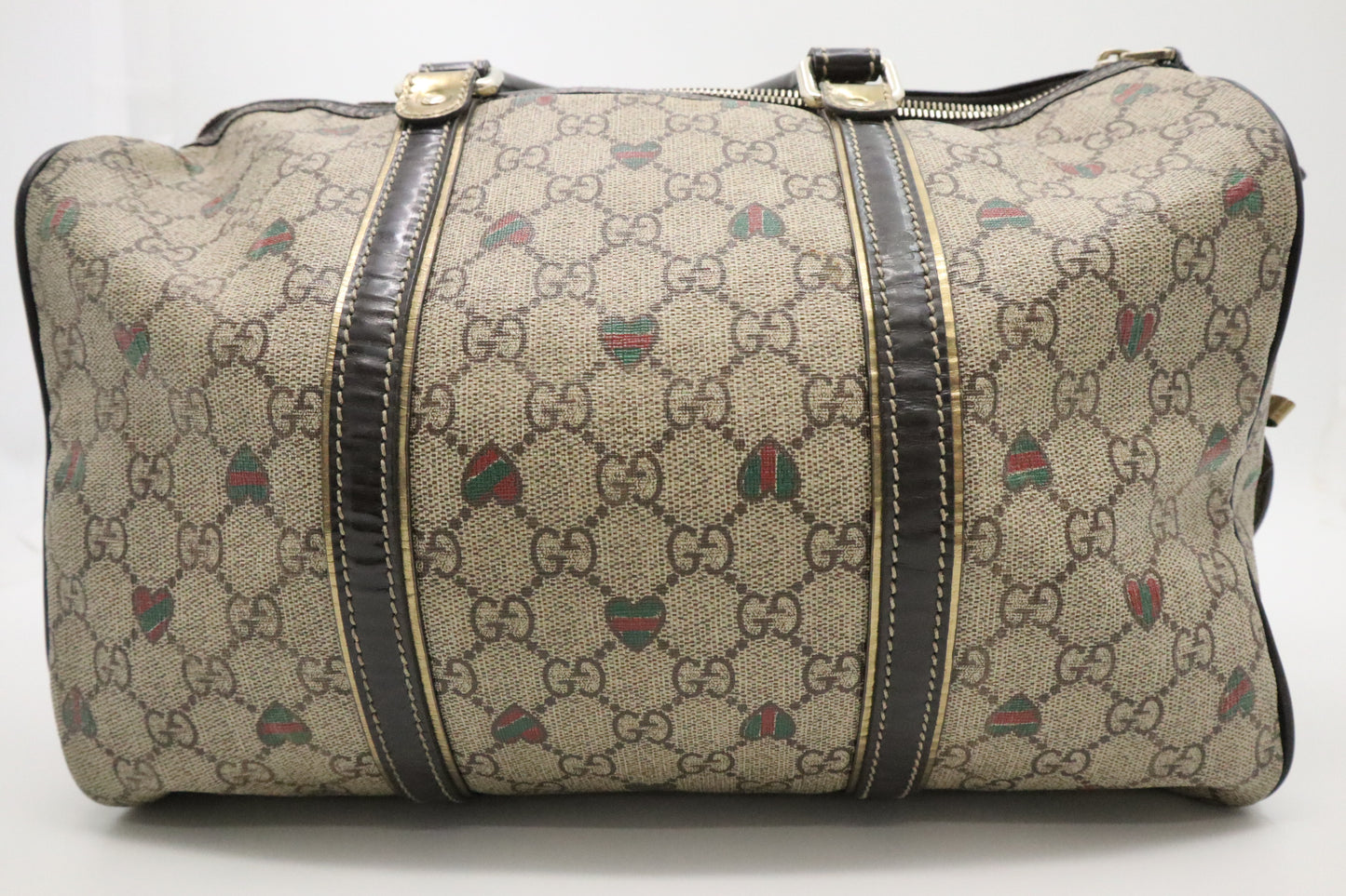 Gucci Boston Bag in GG Supreme Hearts Canvas