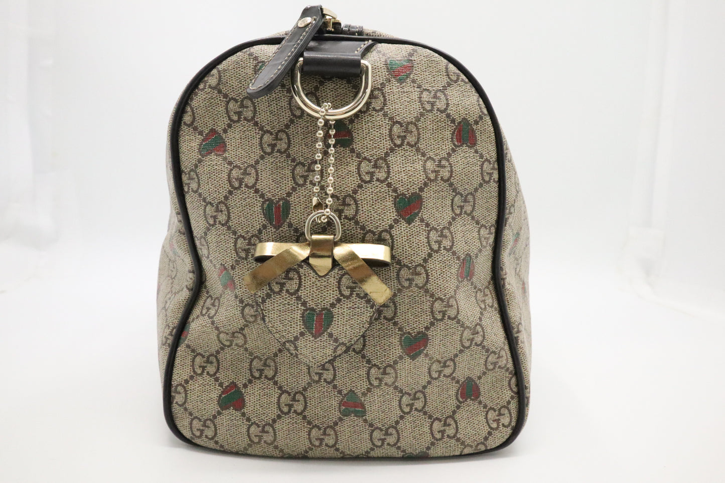 Gucci Boston Bag in GG Supreme Hearts Canvas