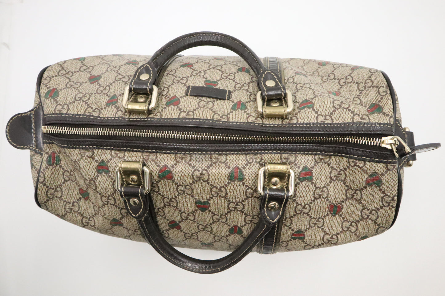 Gucci Boston Bag in GG Supreme Hearts Canvas