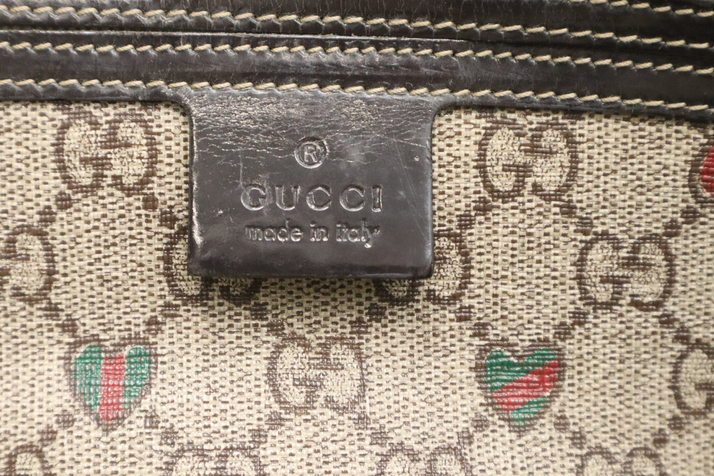 Gucci Boston Bag in GG Supreme Hearts Canvas