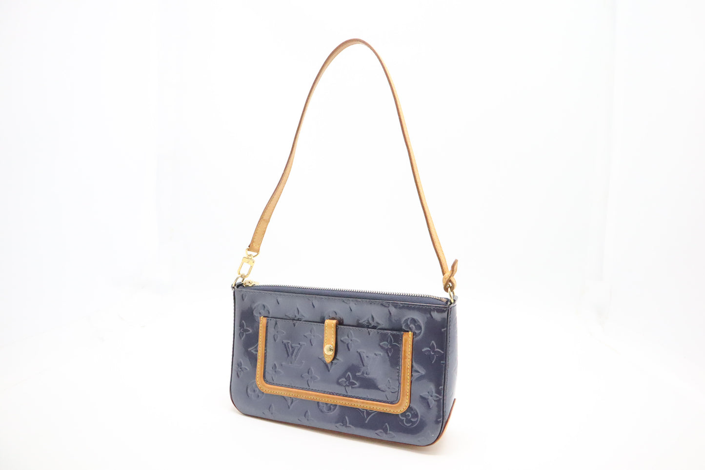 Louis Vuitton Mallory Pochette in Indigo Vernis Leather