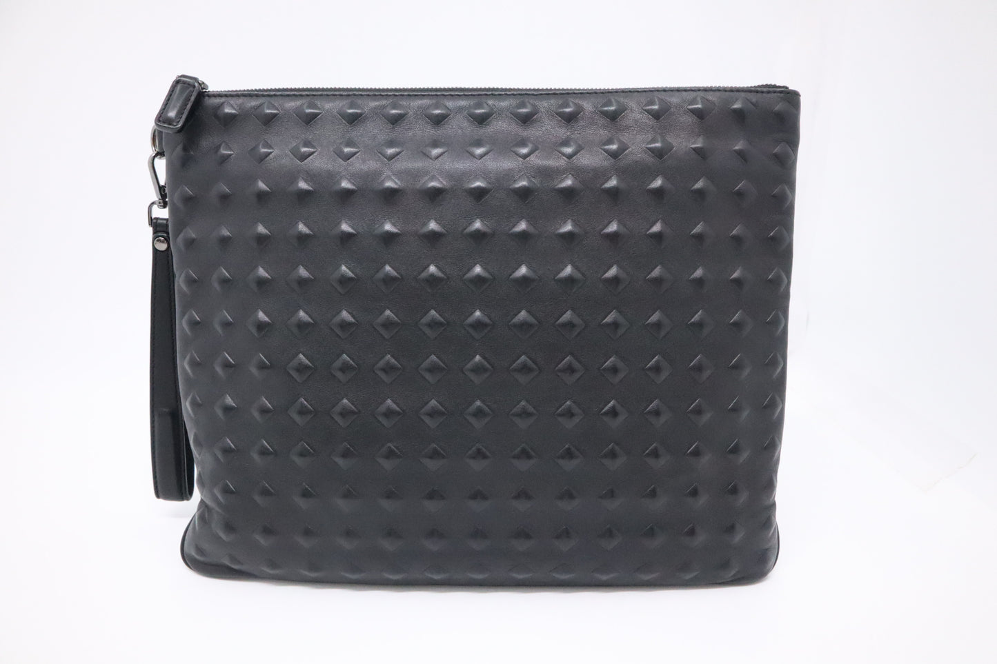 MCM Clutch Bag in Black Visetos Canvas and Leather